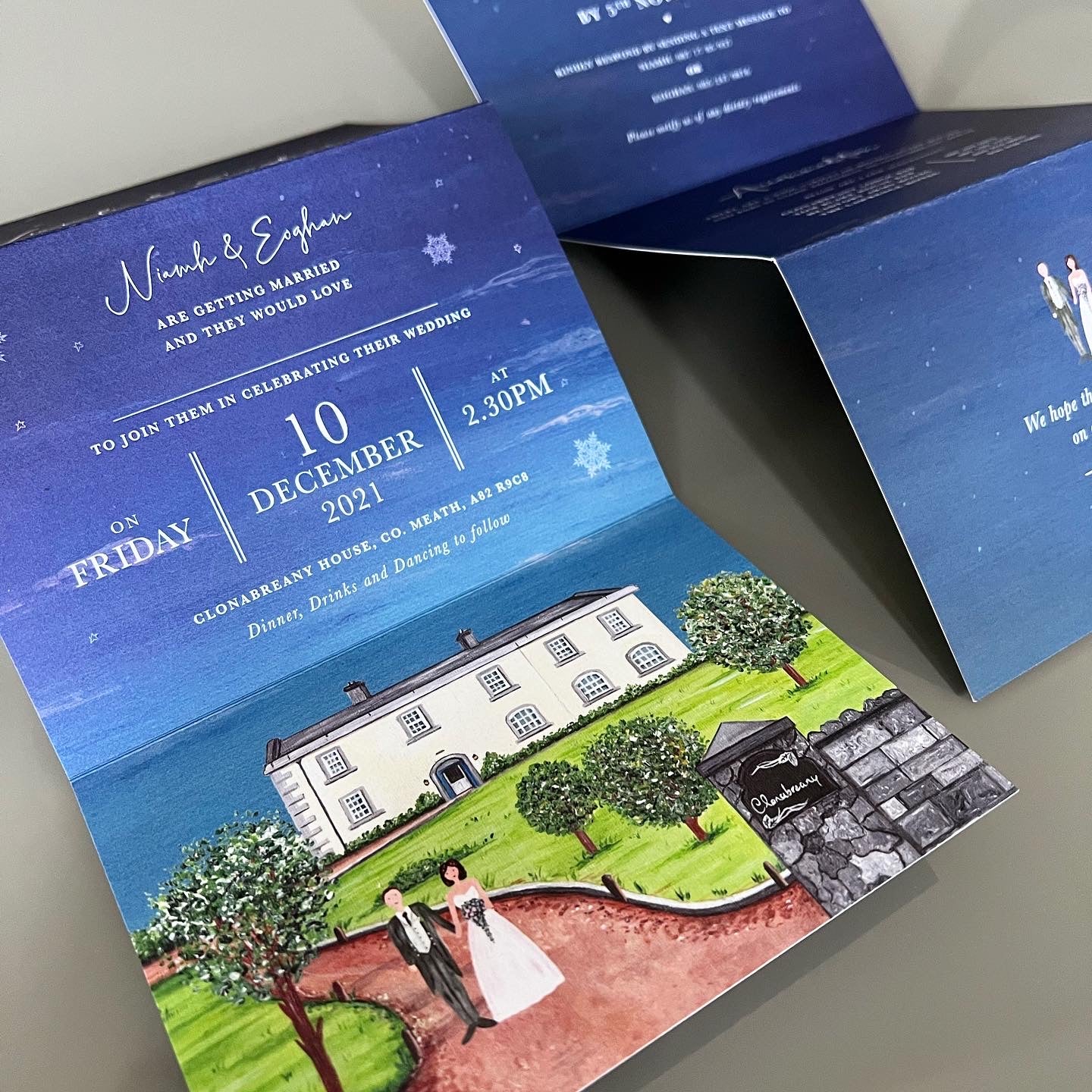 Clonabreany House Wedding Invitation (Tri-Fold)