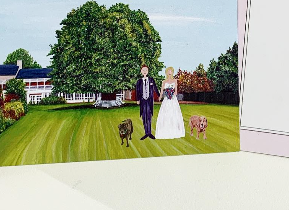 Include drawing of couple or pet.