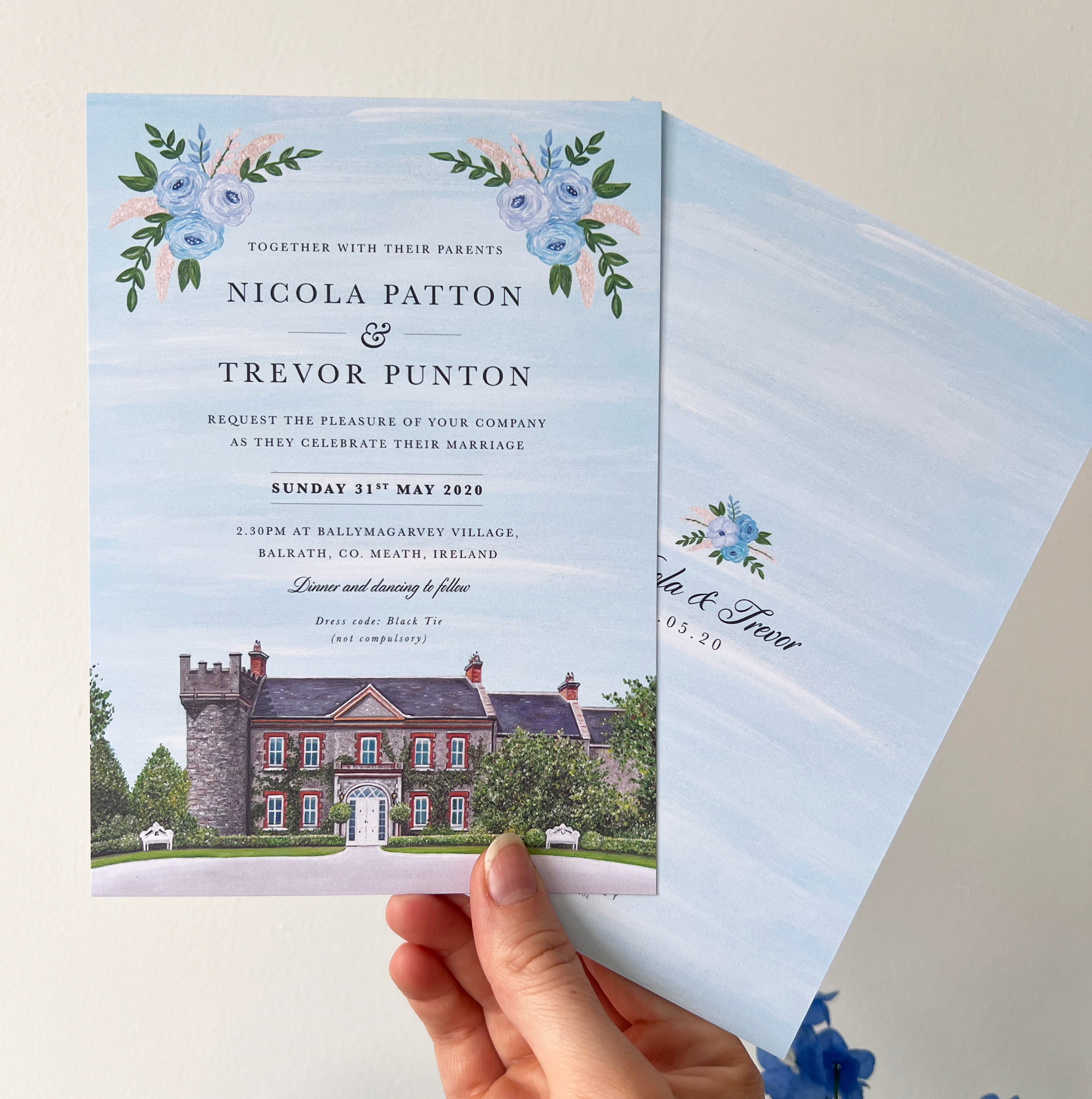Ballymagarvey Village Wedding Invitation (Flat card)