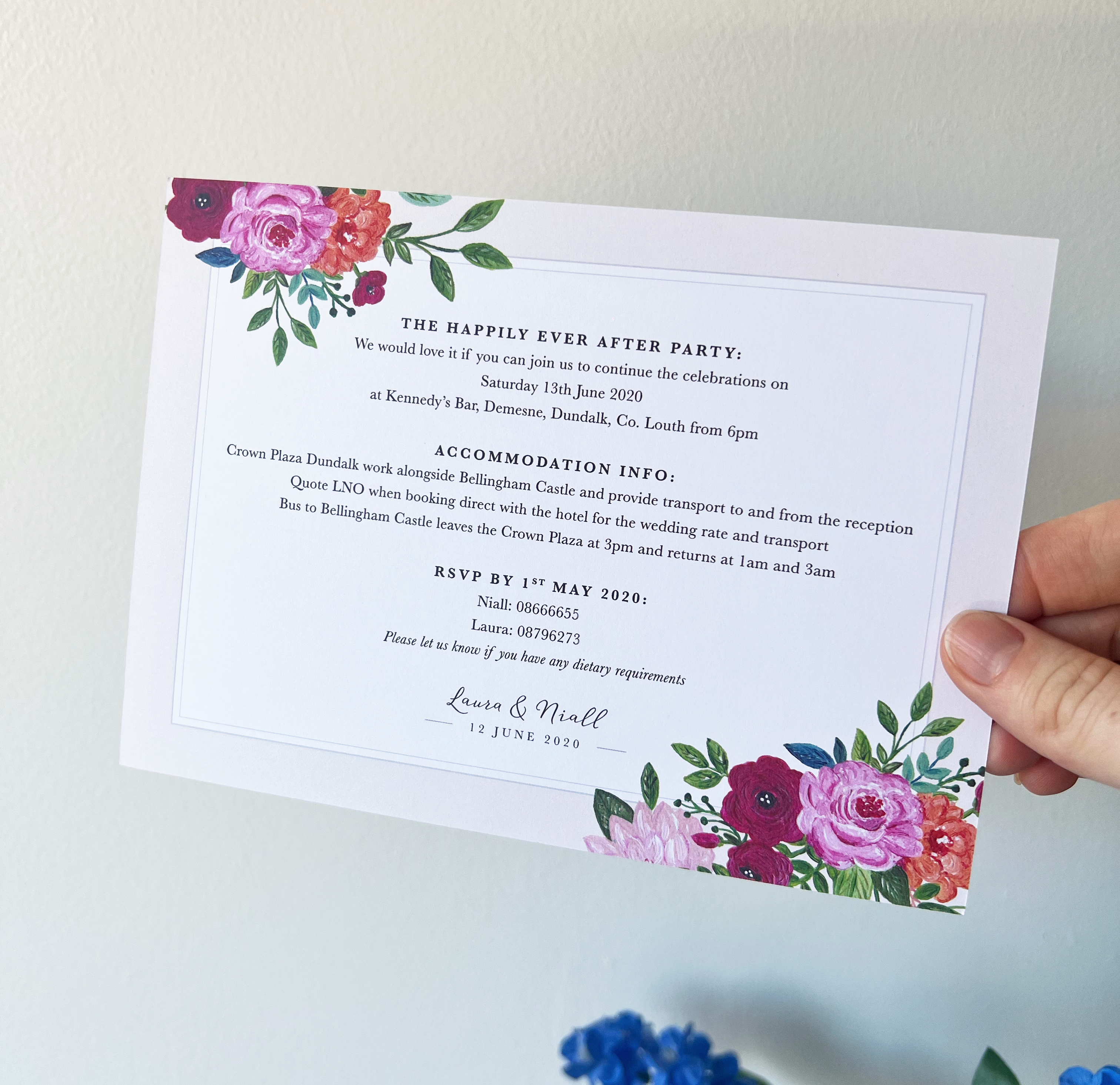 Bellingham Castle Wedding Invitation (Flat card)