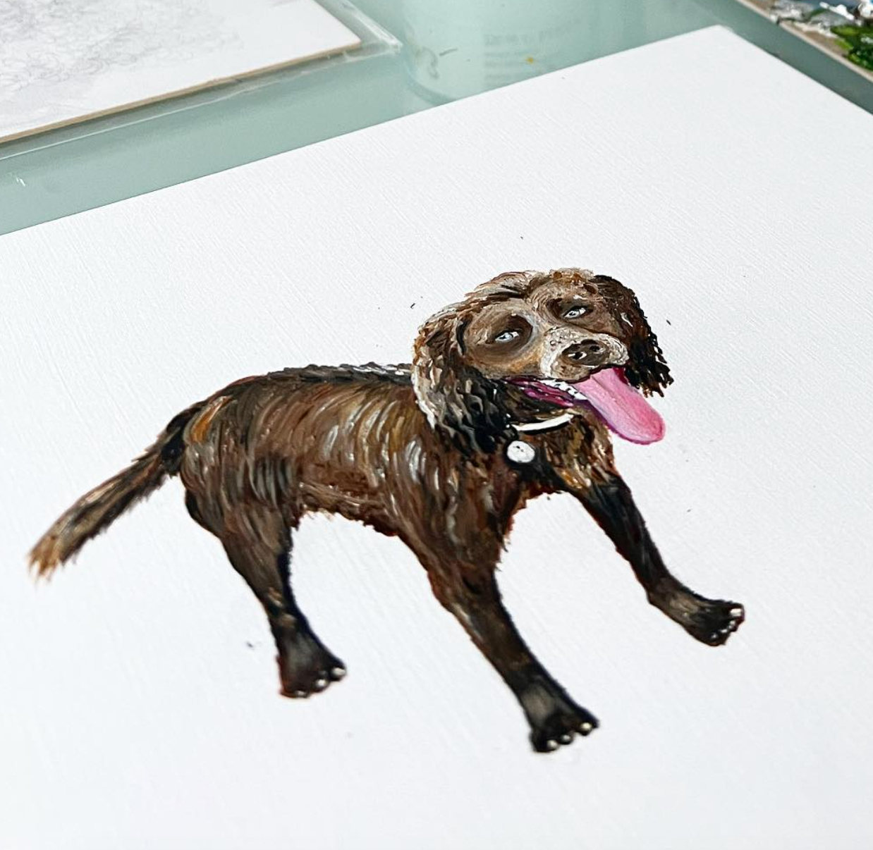 Include drawing of bride, groom, pet(s).