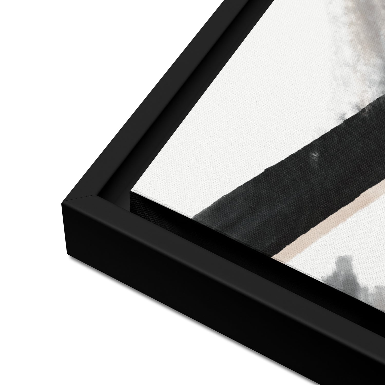 Noir Lines V3 Framed Canvas