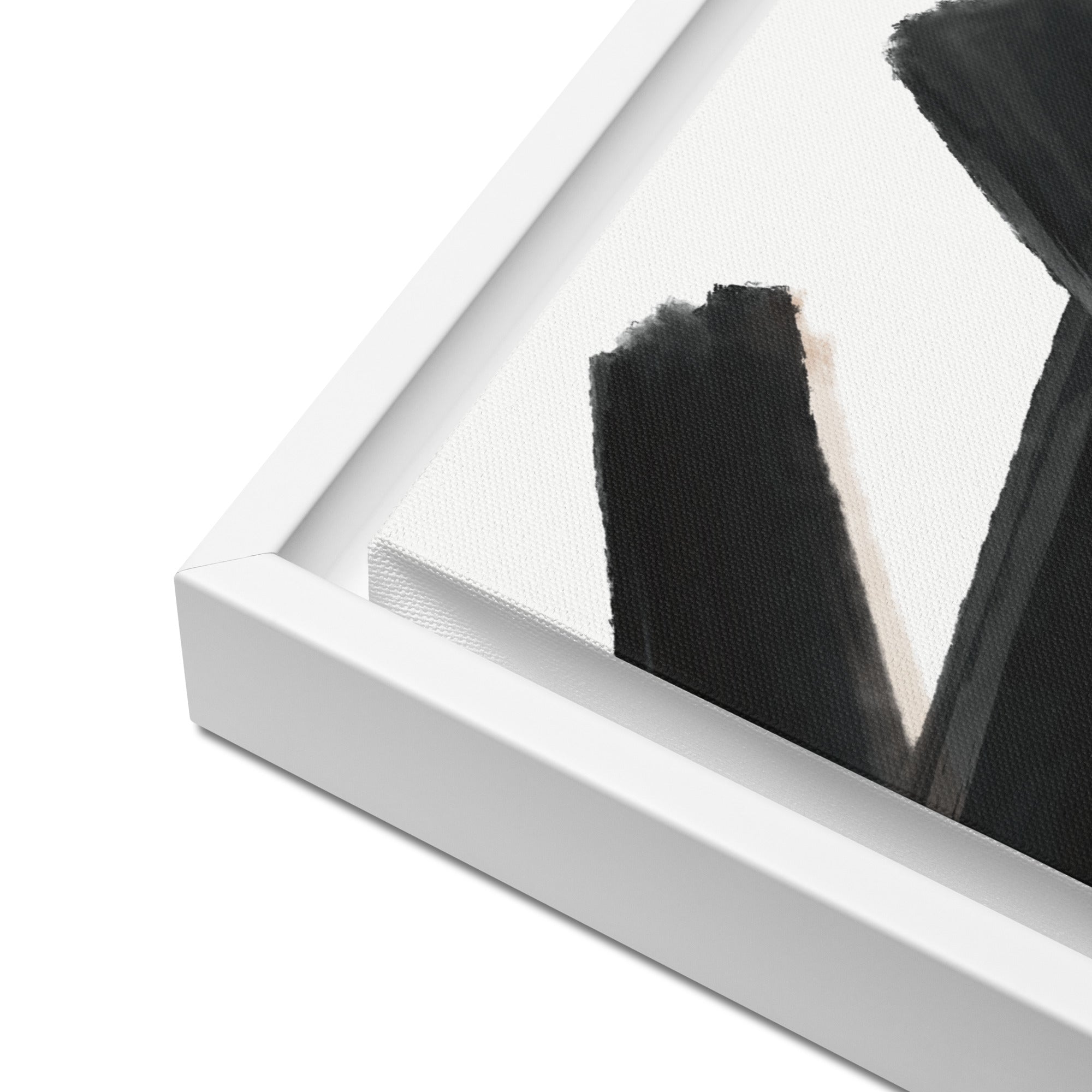 Noir Lines V4 Framed Canvas