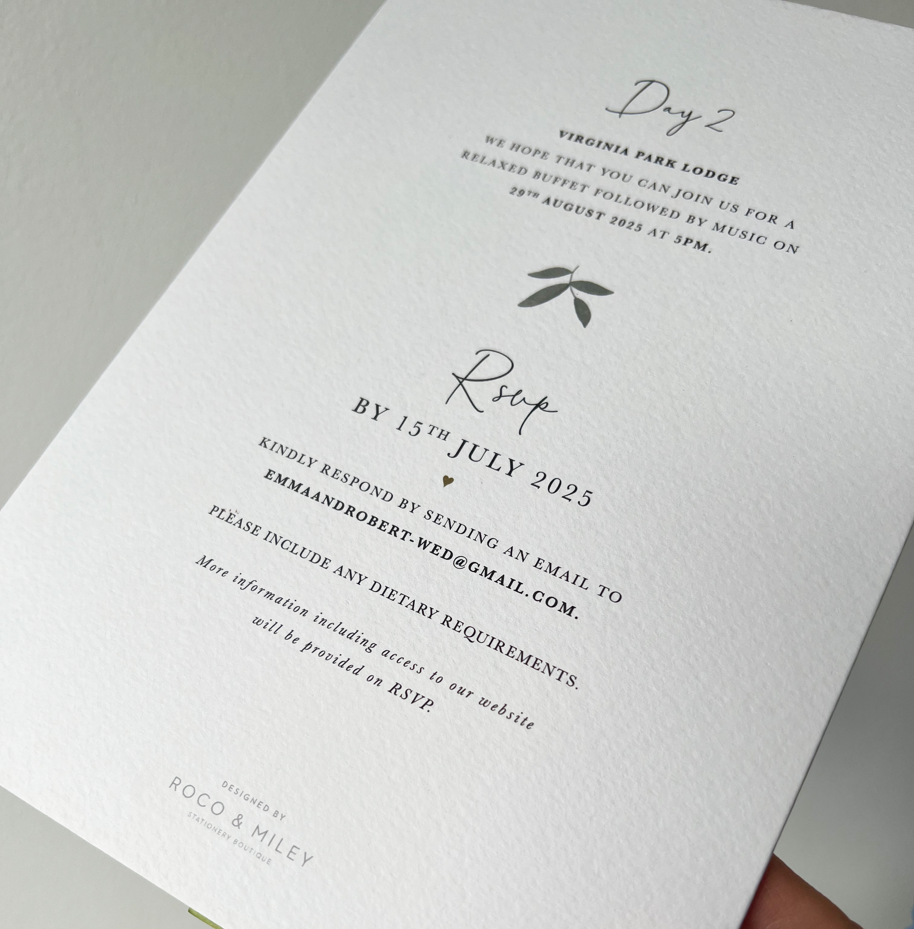 Virginia Park Lodge Wedding Invitation (Gate Fold)