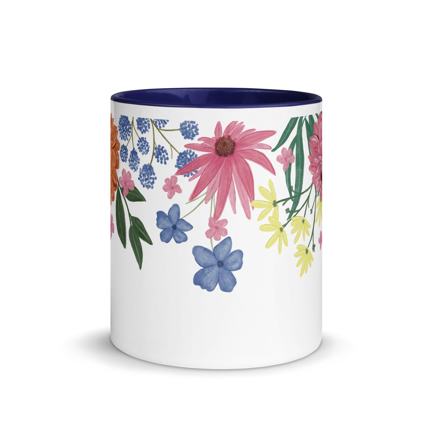 Floral Mug with Colour Inside