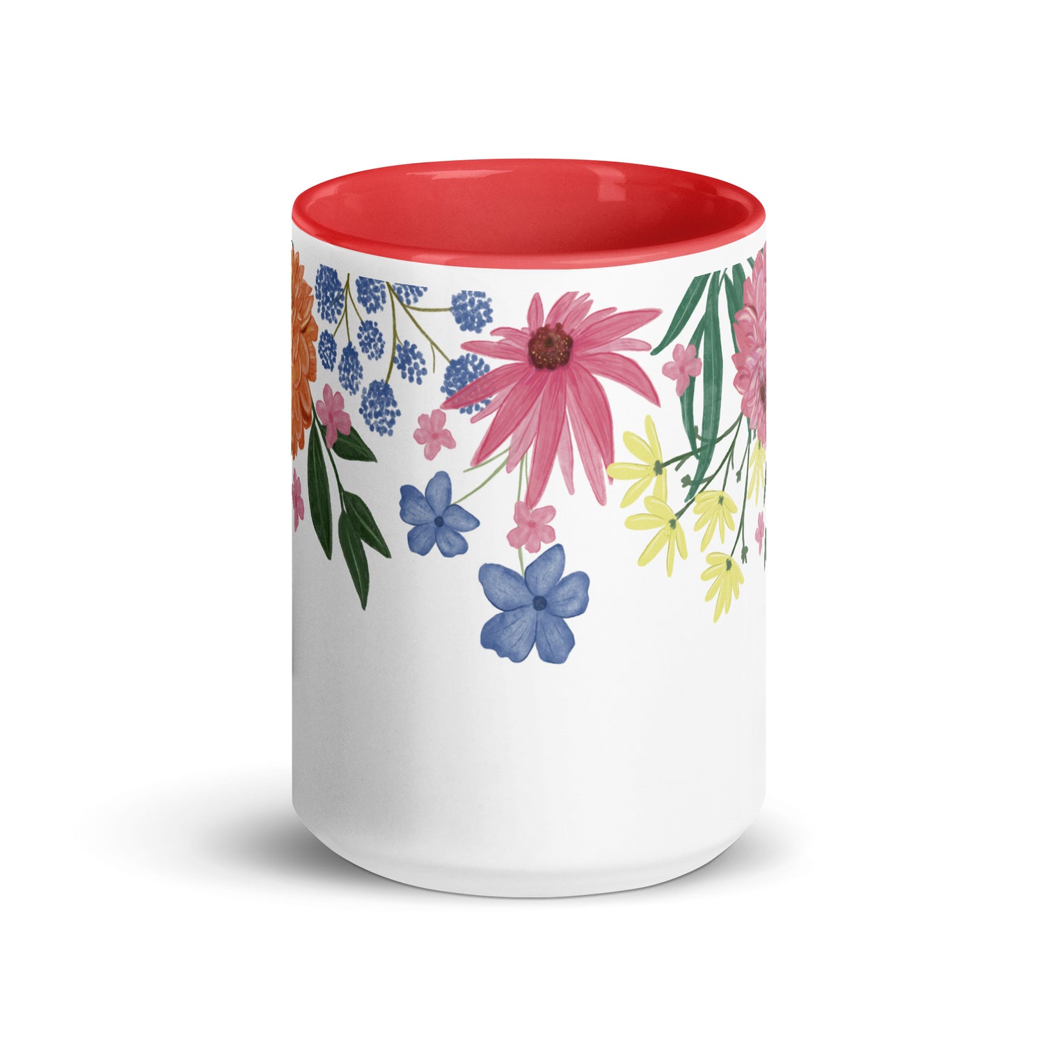 Floral Mug with Colour Inside