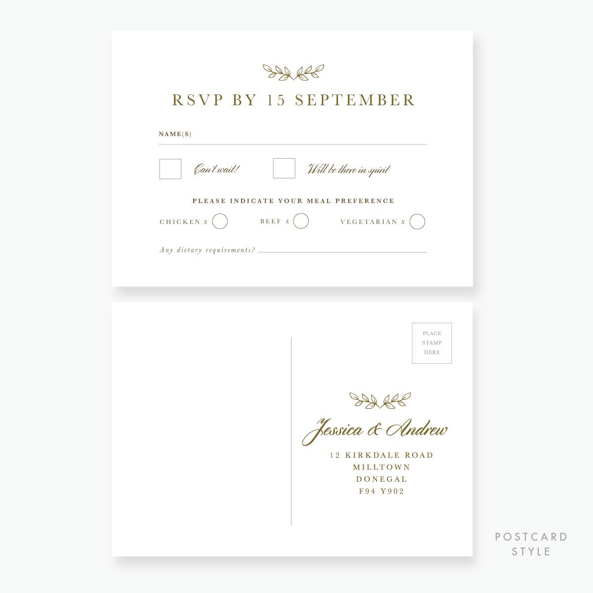 Gold Leaf RSVP Card