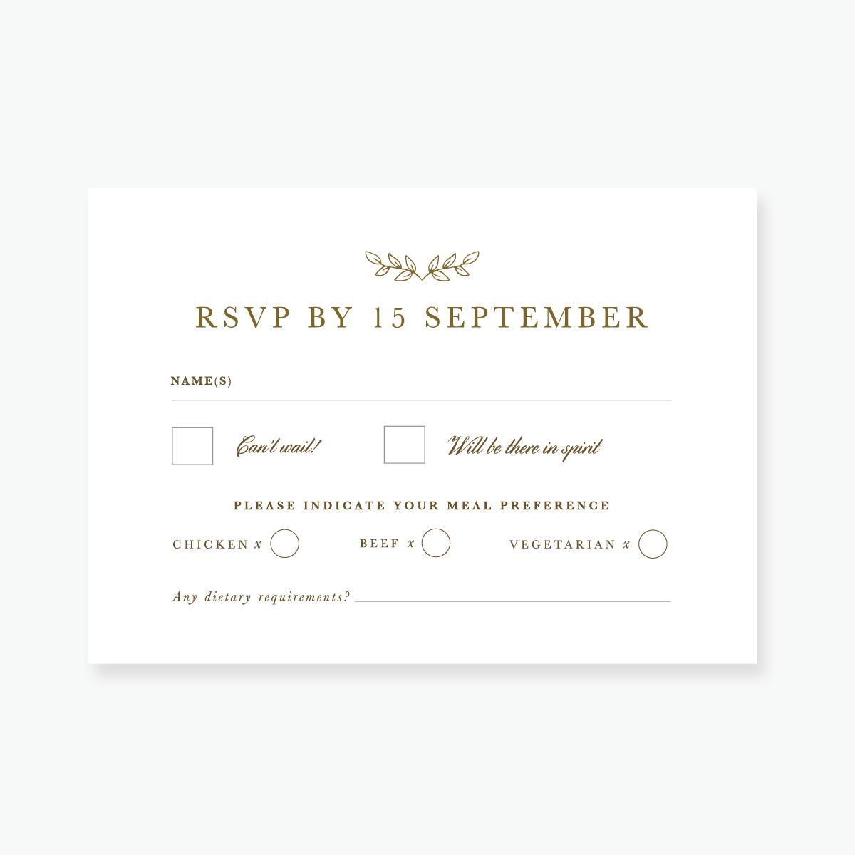 Gold Leaf RSVP Card