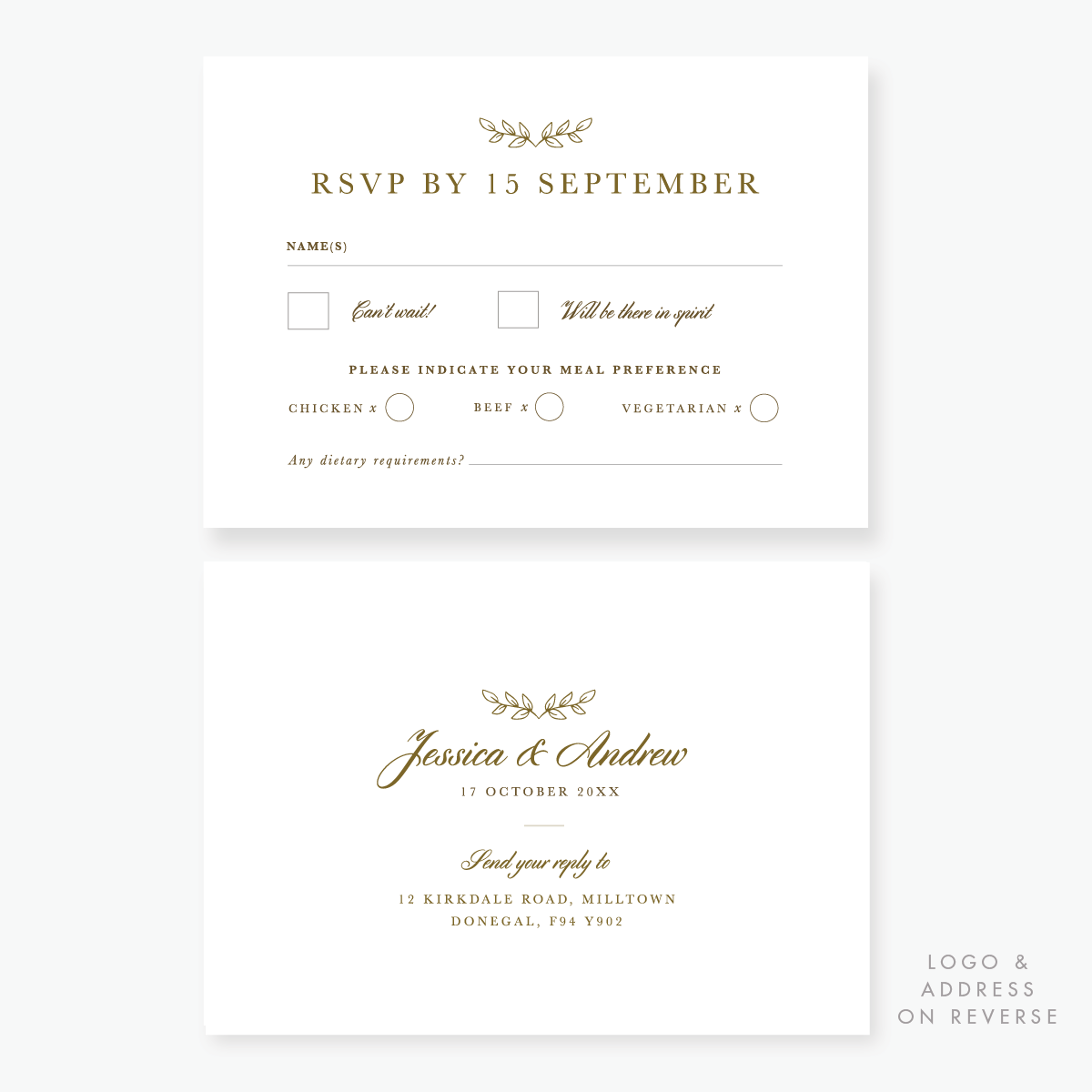 Gold Leaf RSVP Card