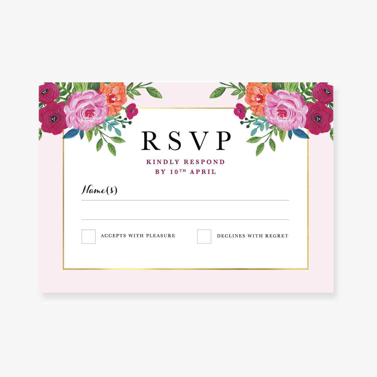 Wild Rose RSVP Card