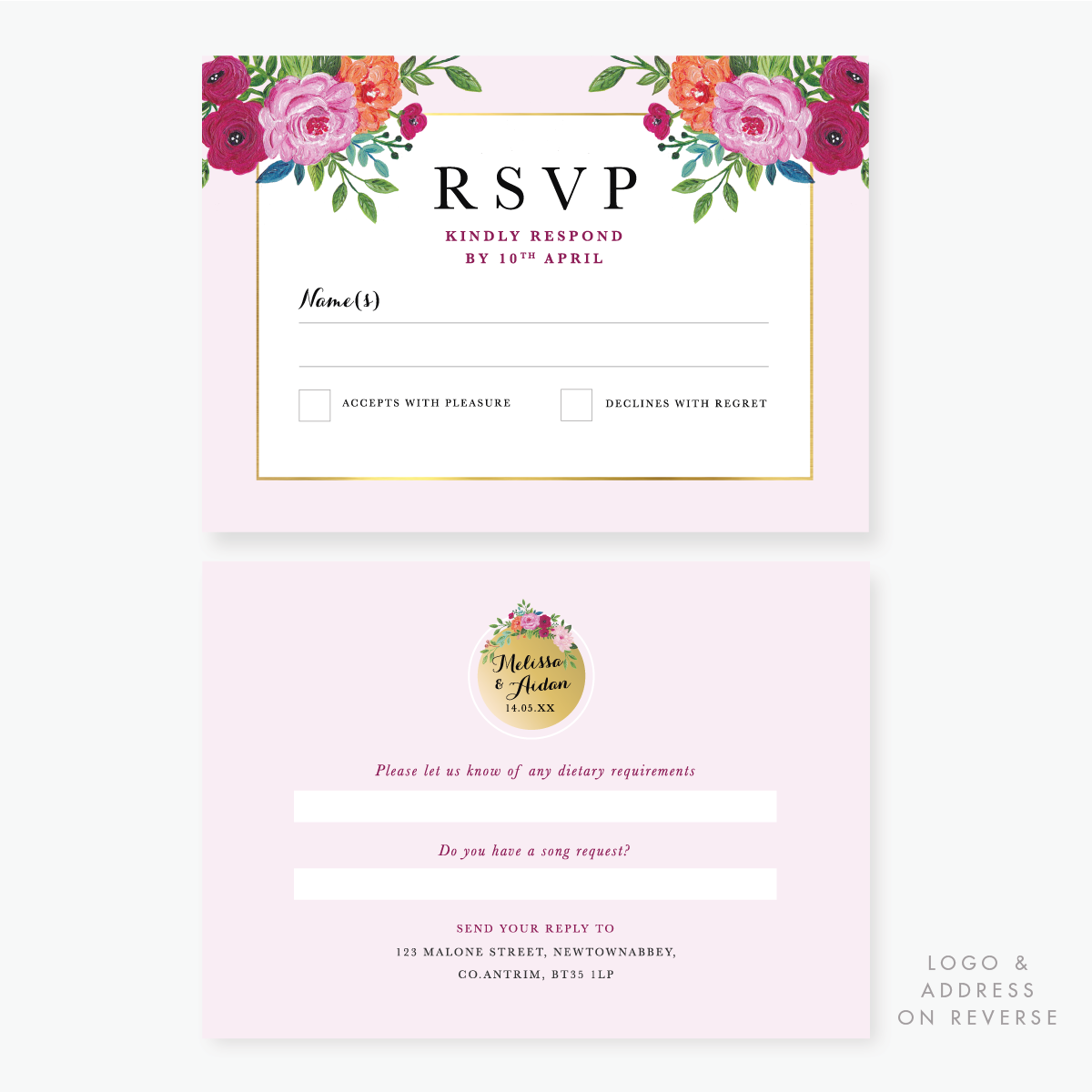 Wild Rose RSVP Card