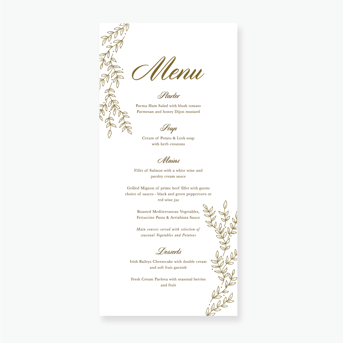Gold Leaf Menu