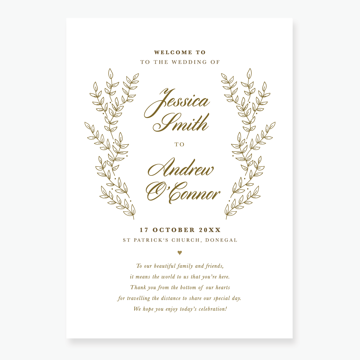 Gold Leaf Order of Service