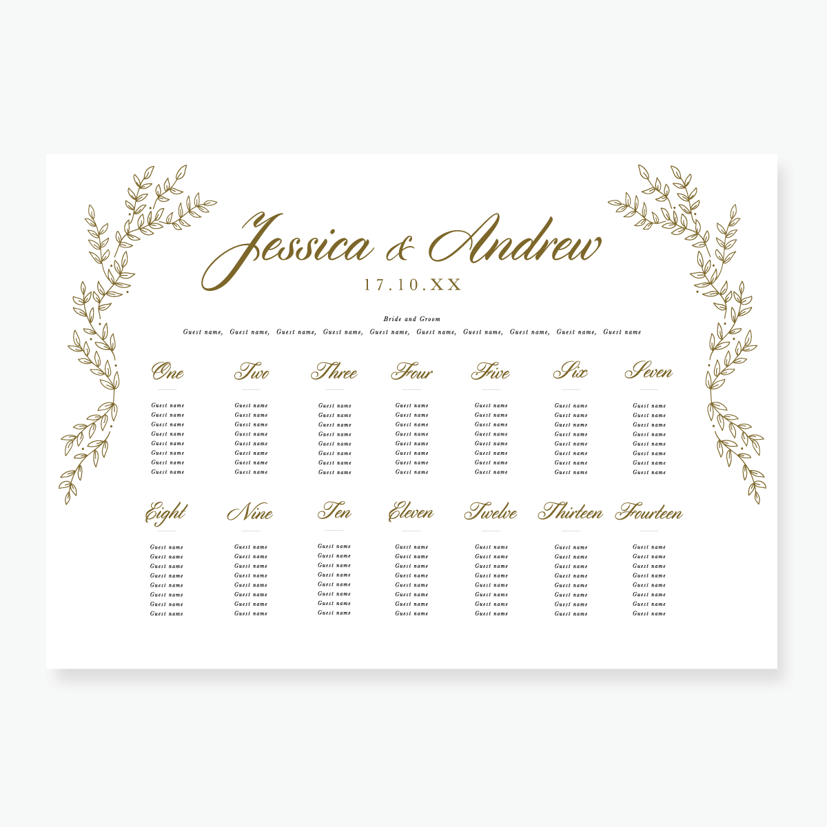 Gold Leaf Table Plan