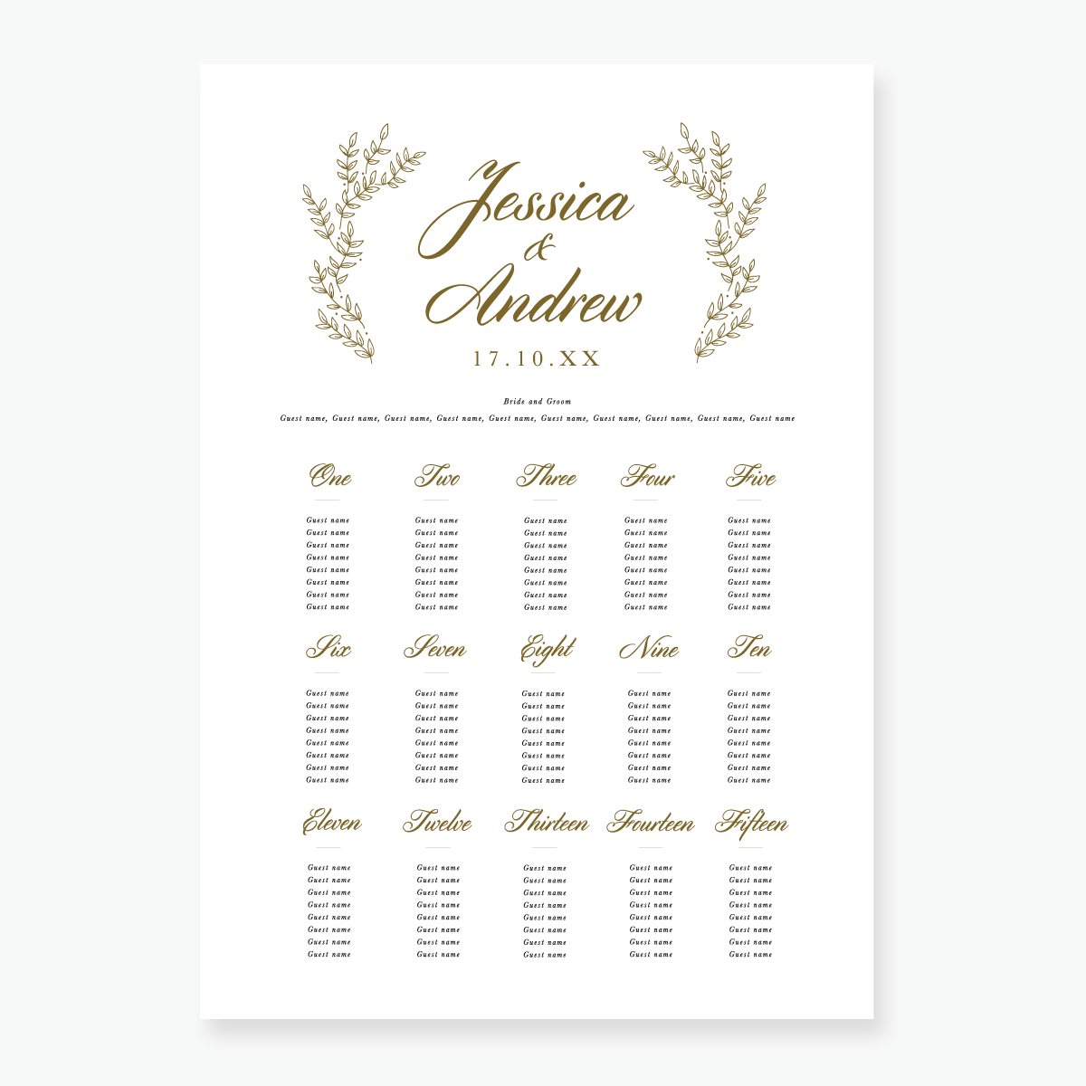 Gold Leaf Table Plan