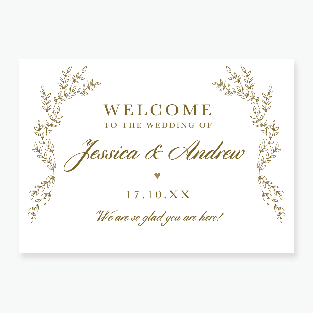 Gold Leaf Welcome Board