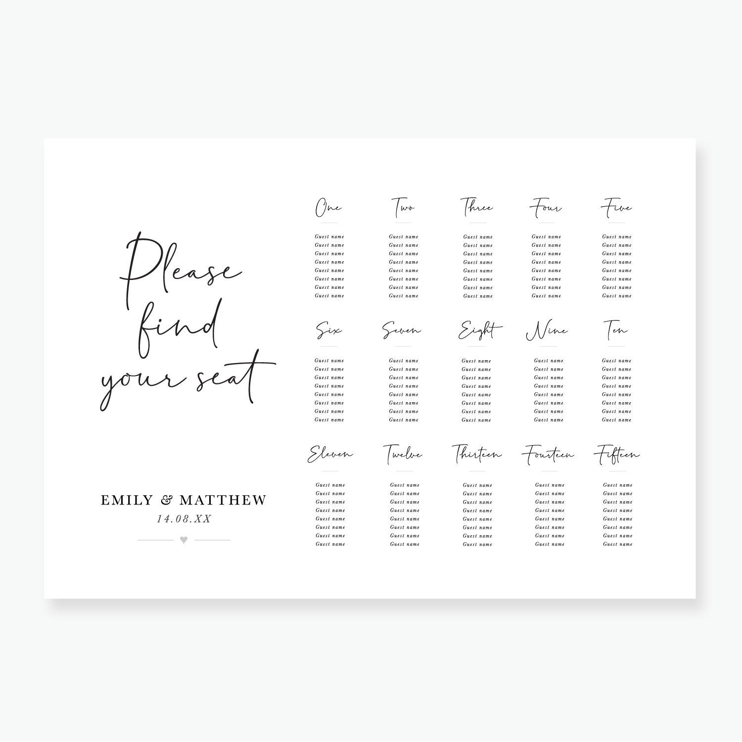 Just My Type Table Plan