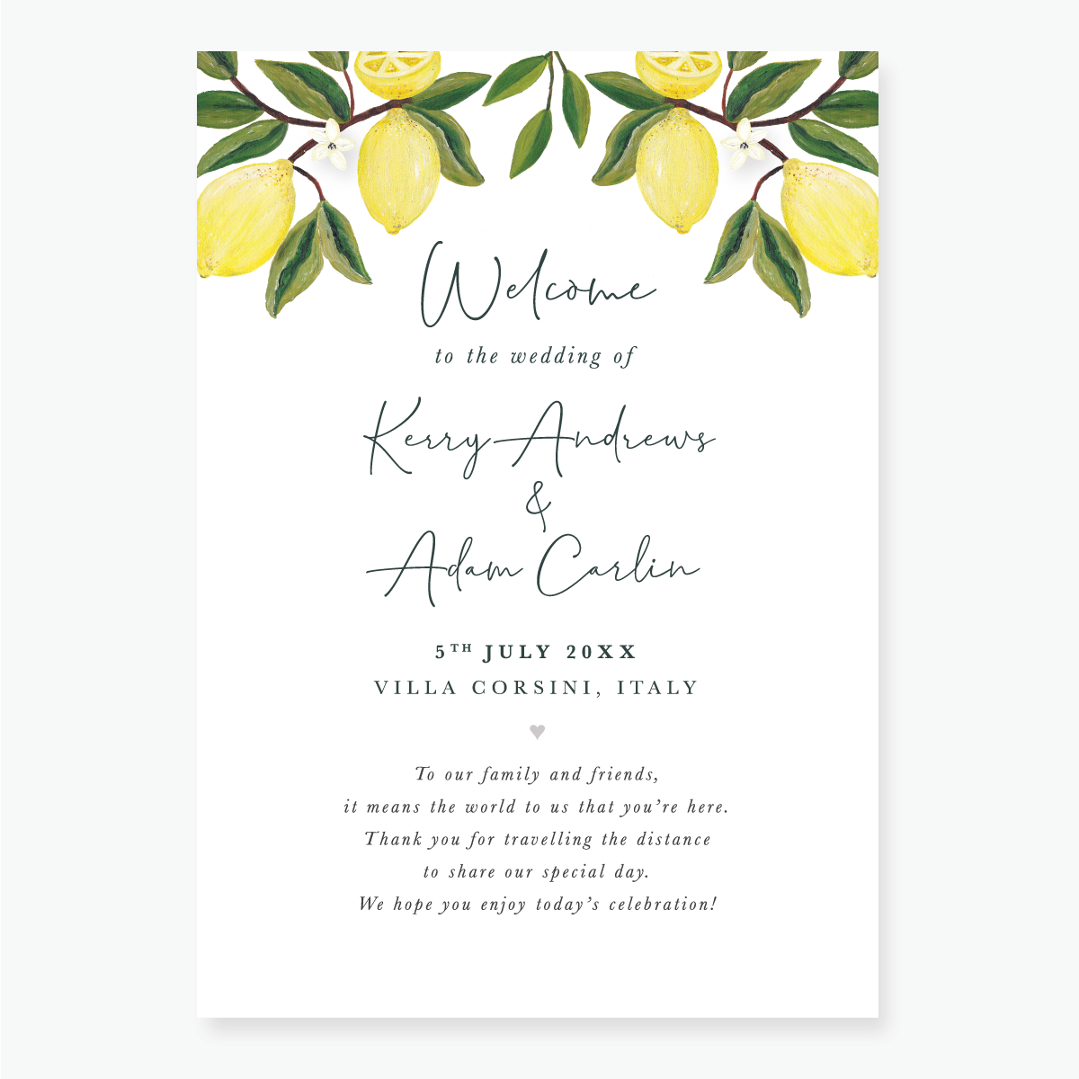 Lemon Garden Order of Service