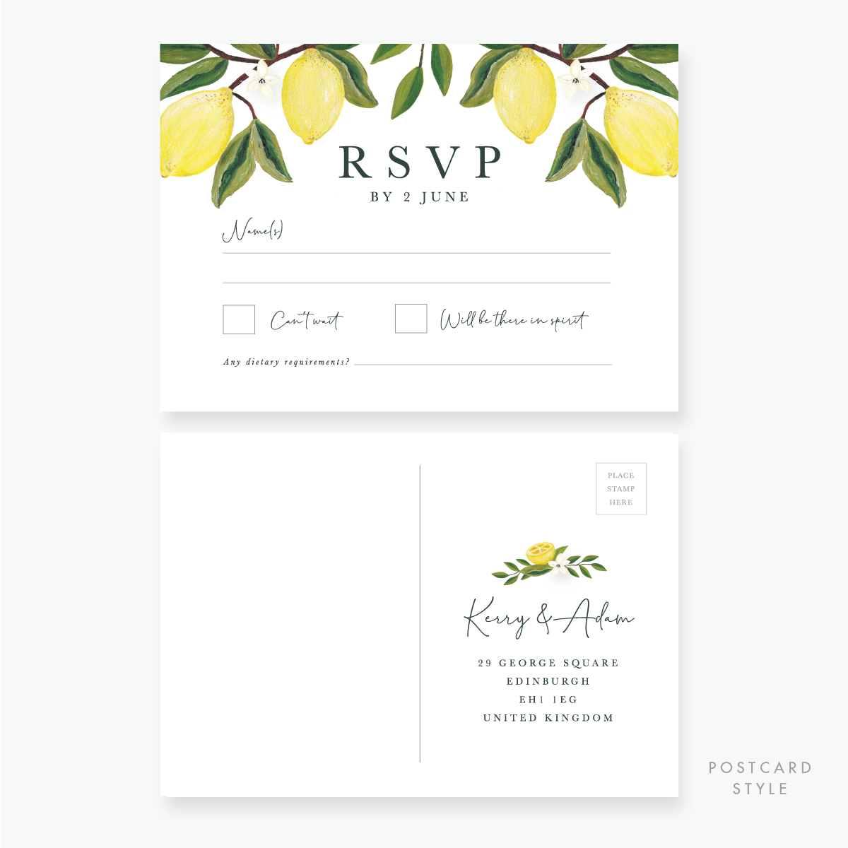 Lemon Garden RSVP Card