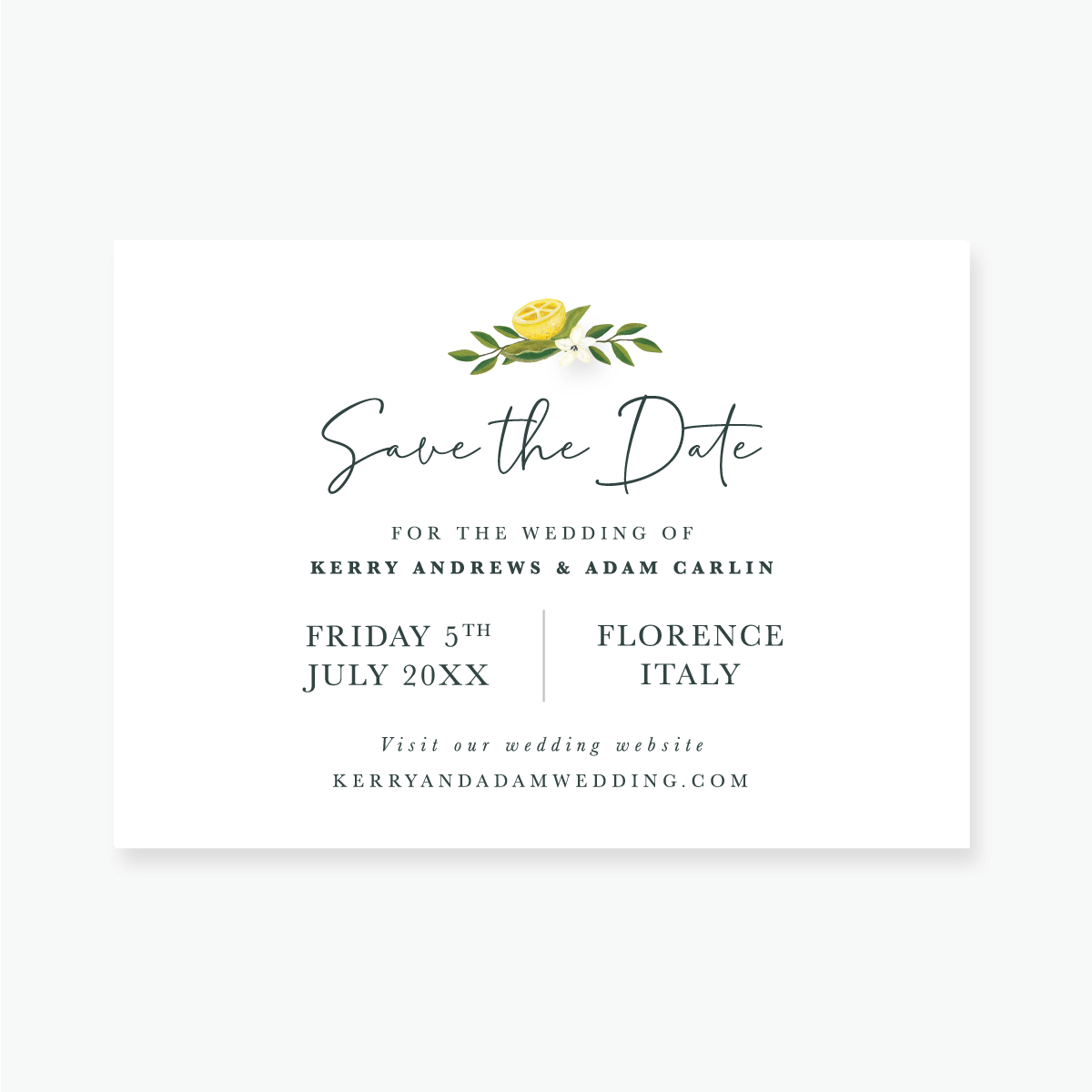 Lemon Garden Save the Date Card