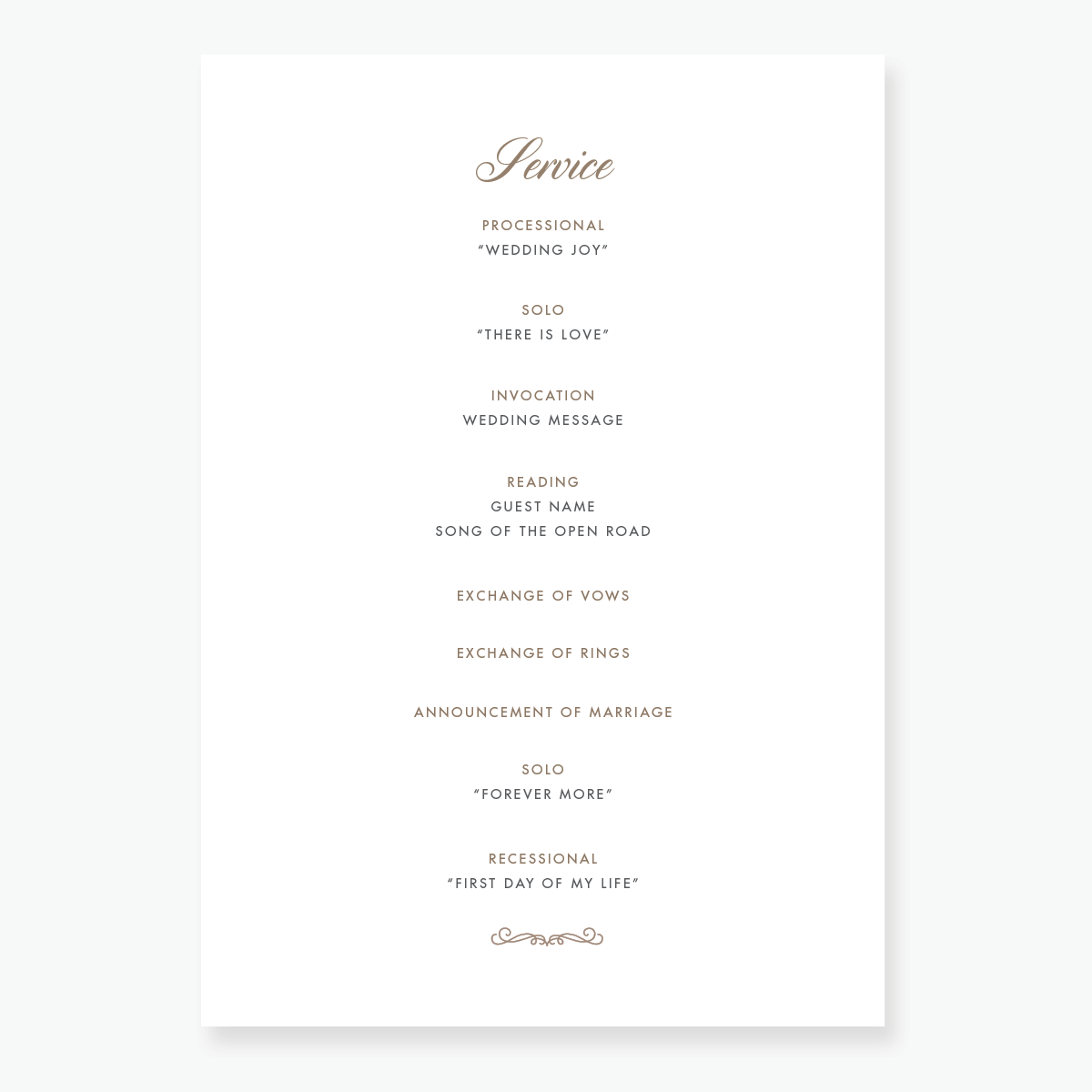 Luxe Order of Service