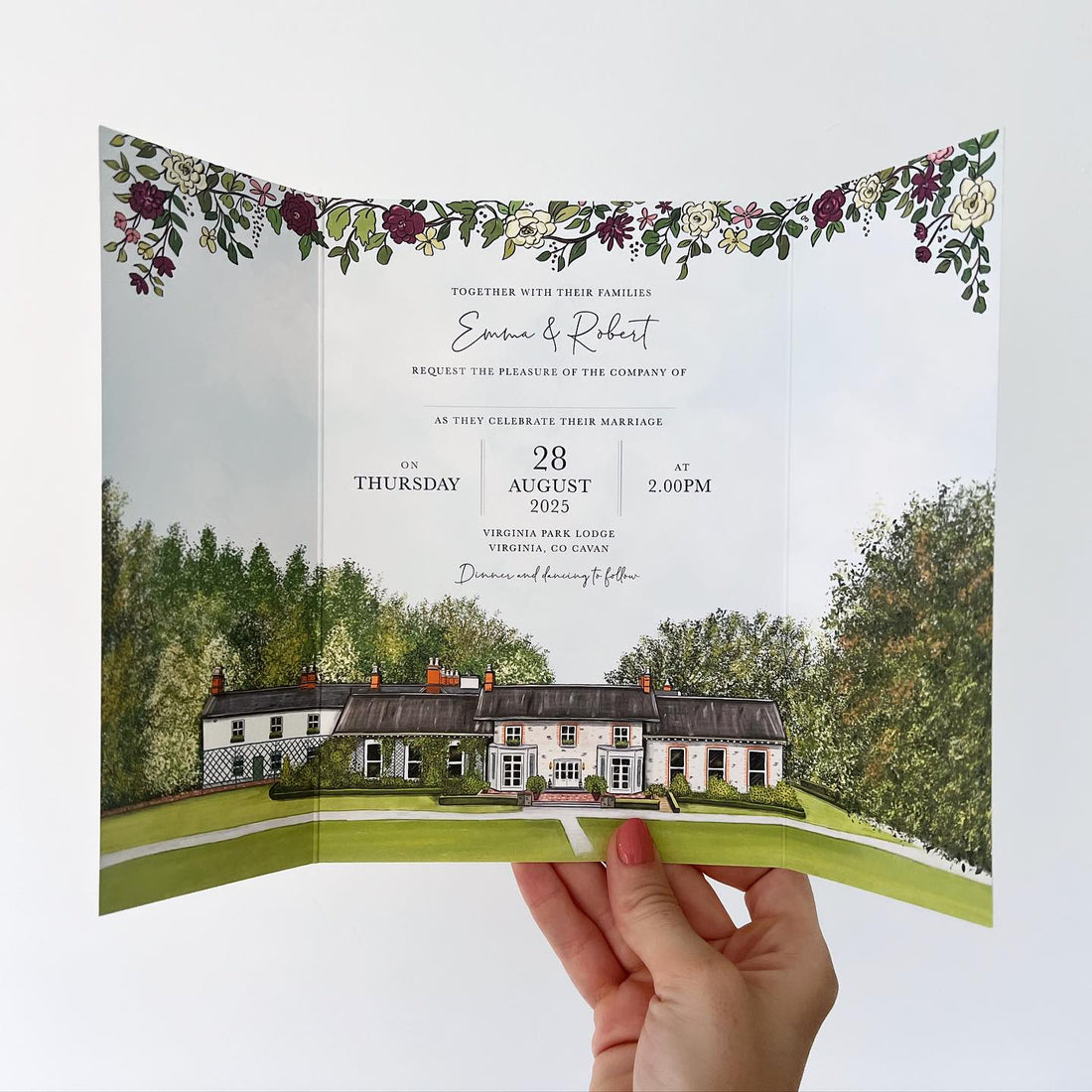 Virginia Park Lodge Wedding Invitation (Gate Fold)