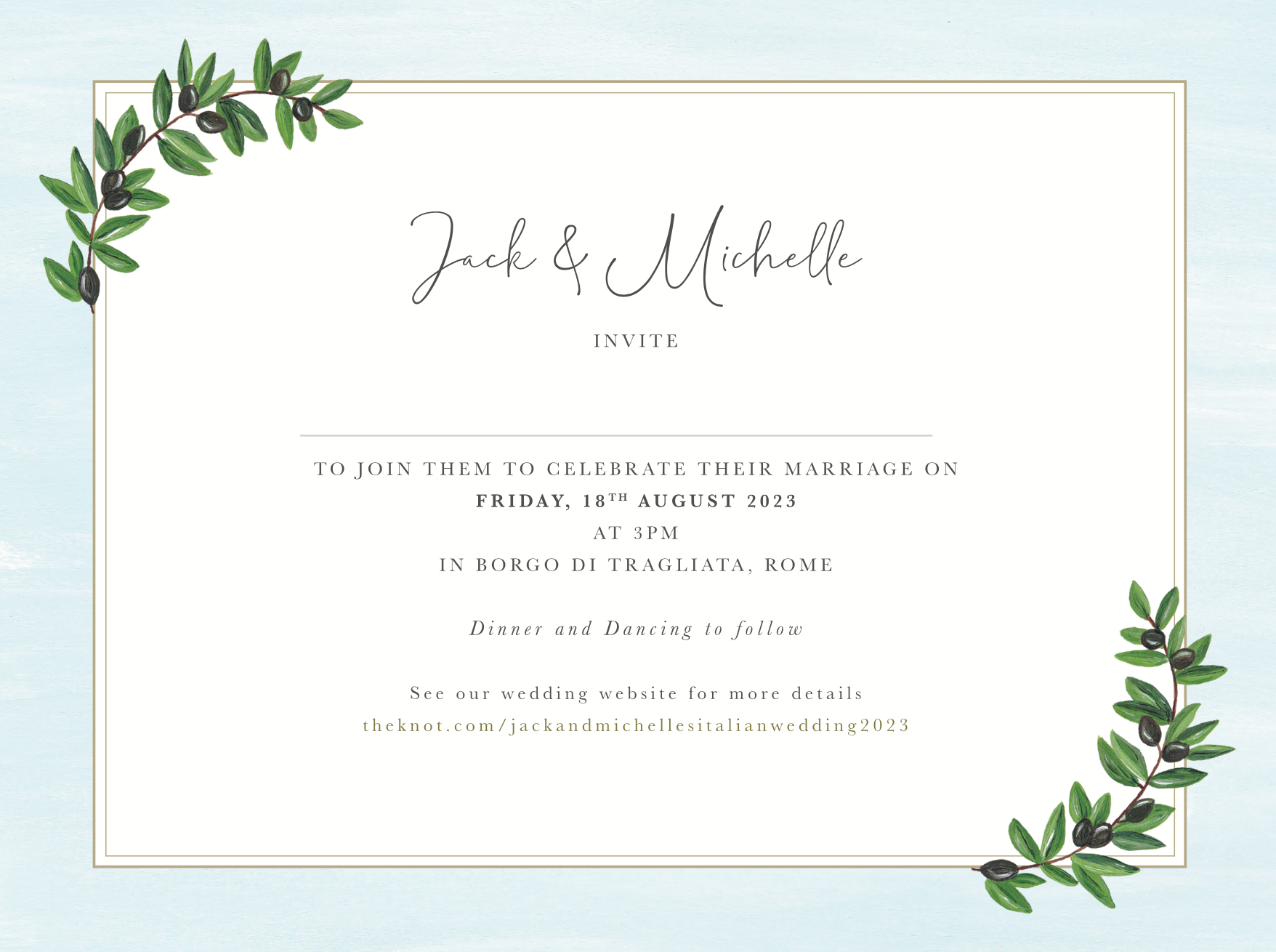 Borgo di Tragliata Wedding Invitation (Flat card)