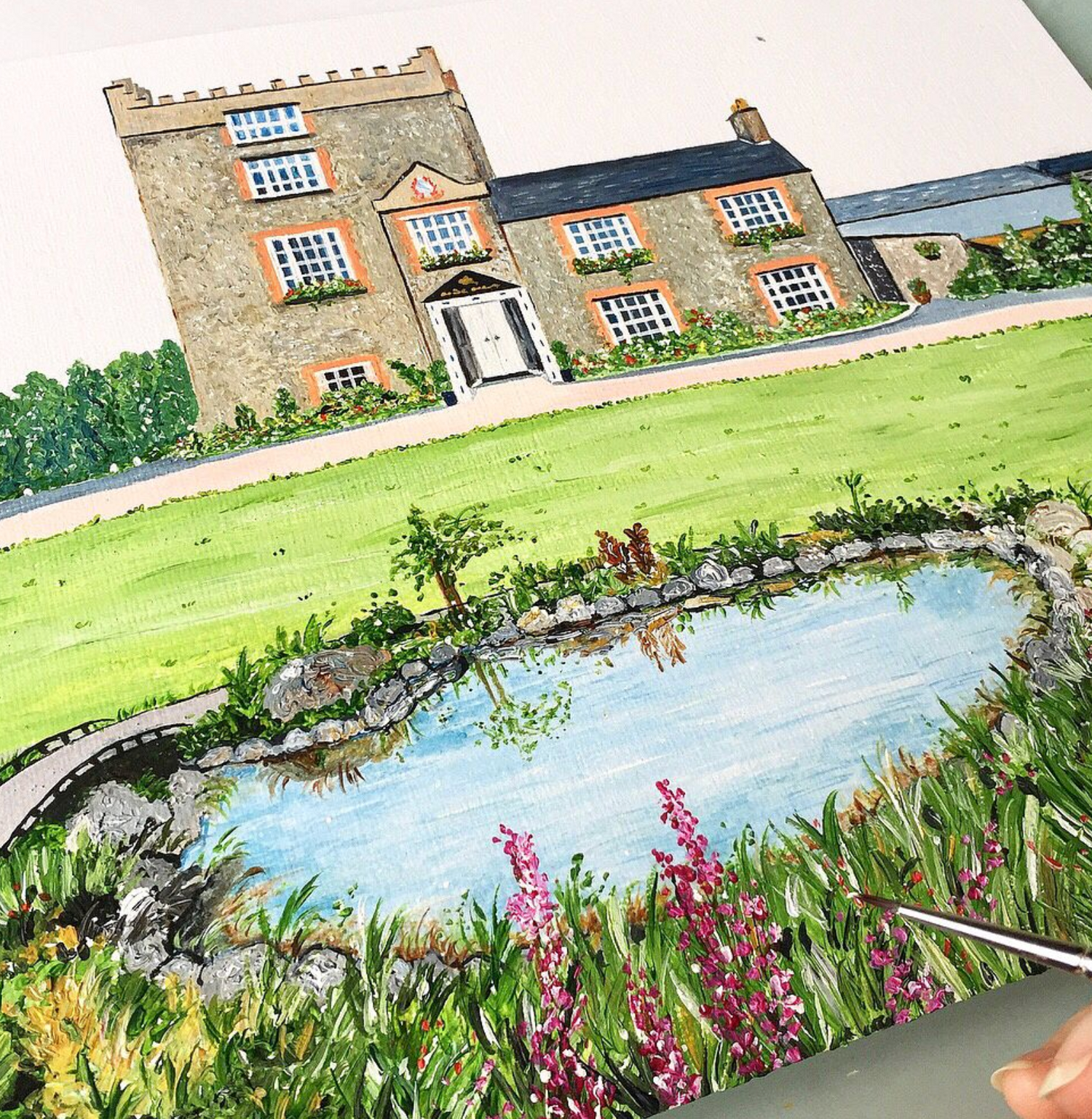 Darver Castle Wedding Invitation (Landscape Fold)