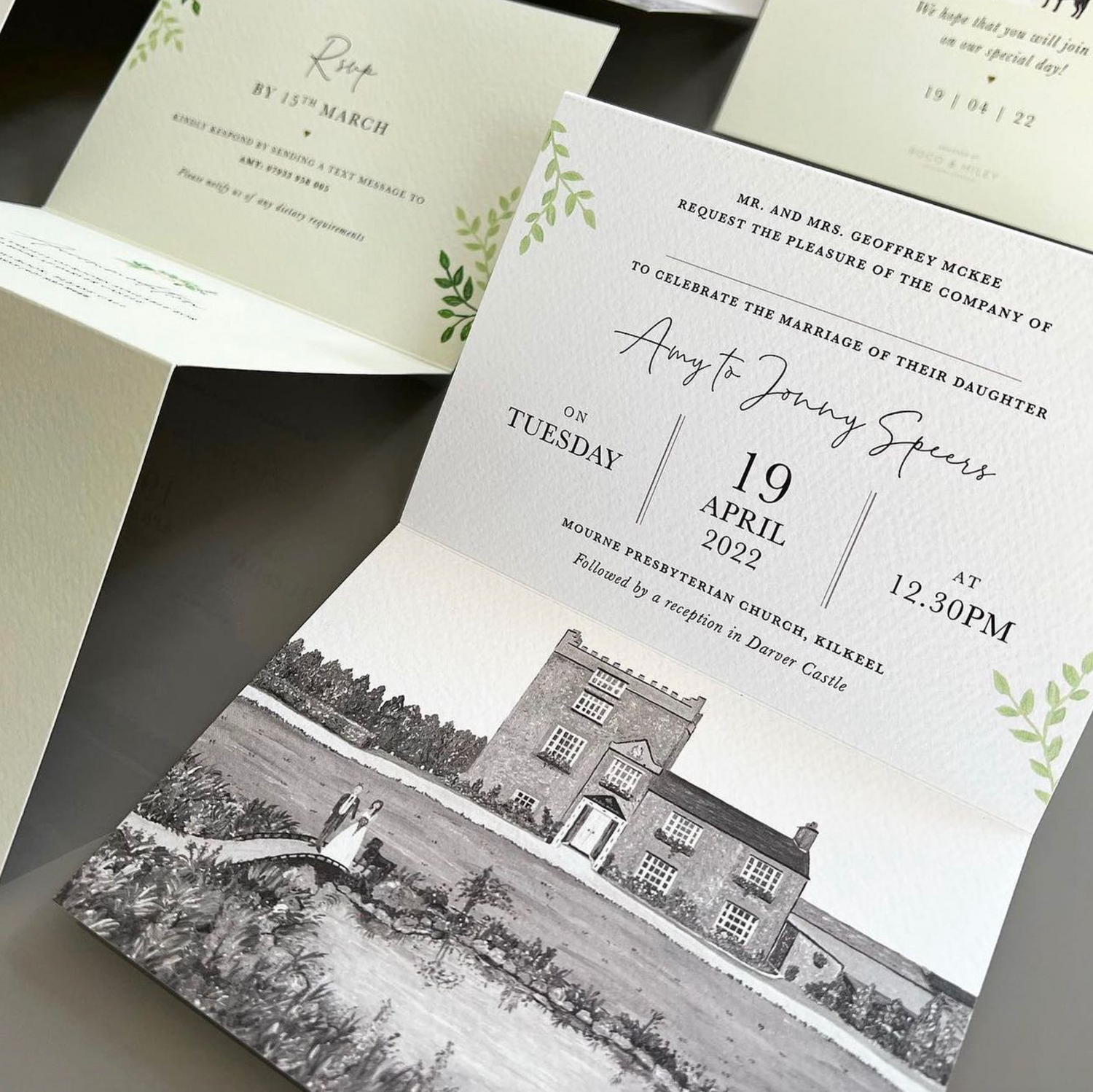 Darver Castle Wedding Invitation (Tri-Fold)
