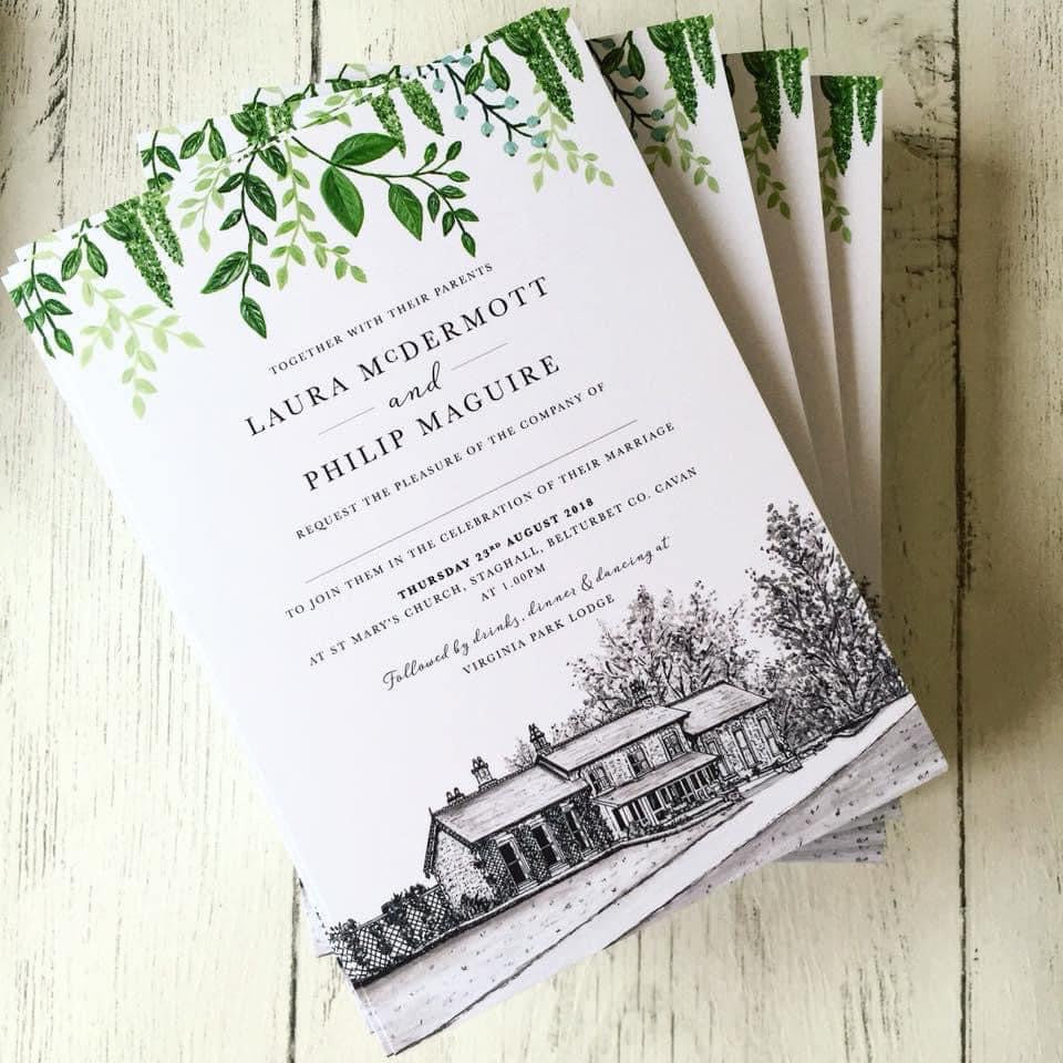 Virginia Park Lodge Wedding Invitation (Flat card)