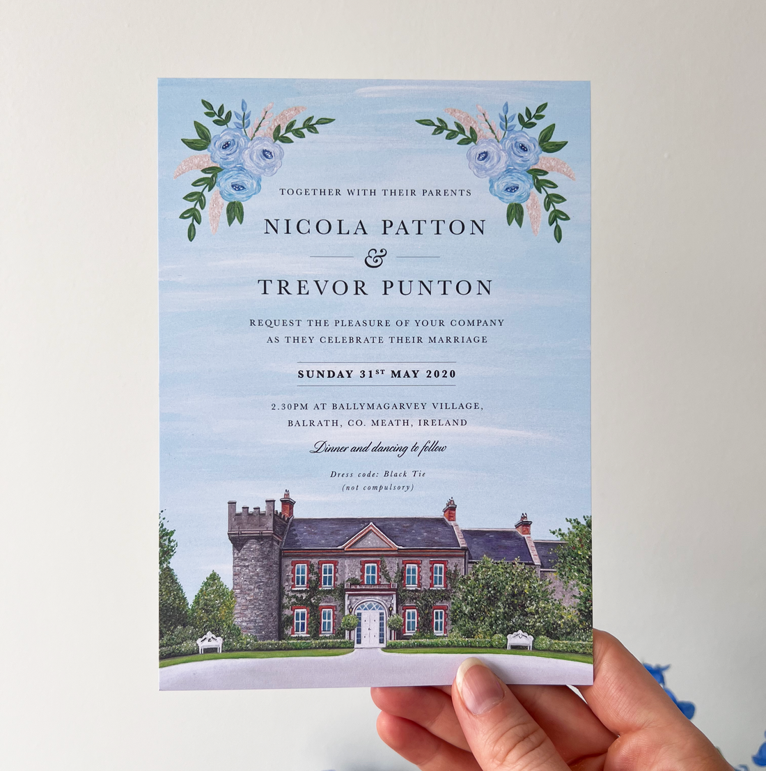 Ballymagarvey Village Wedding Invitation (Flat card)