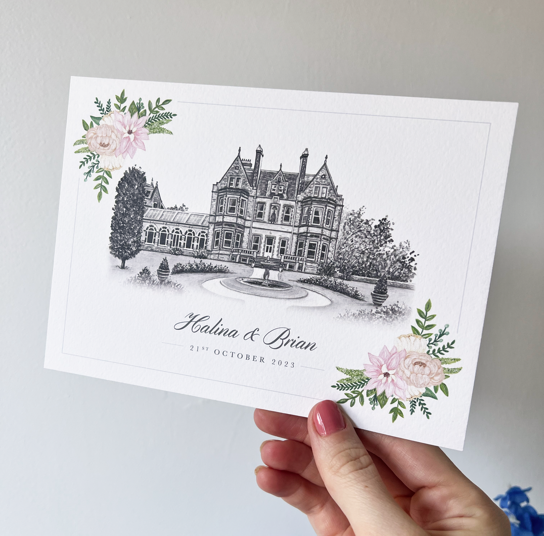 Castle Leslie Wedding Invitation (Flat Card)