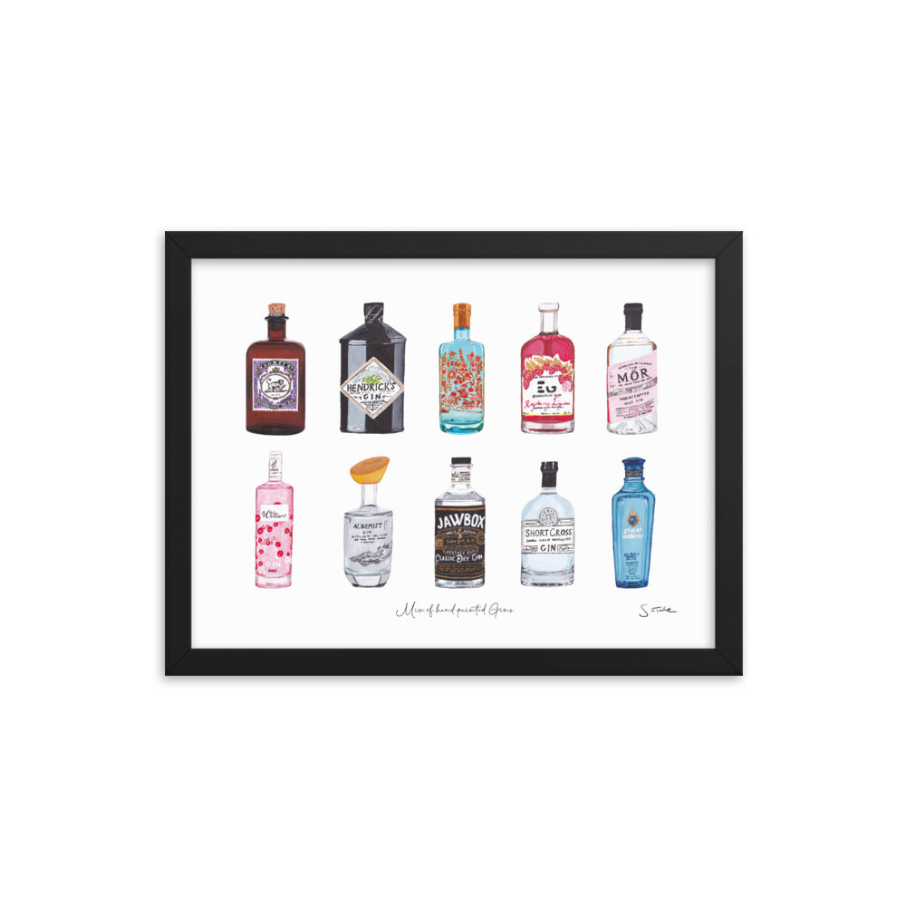 Mix of Gins Framed Art Print