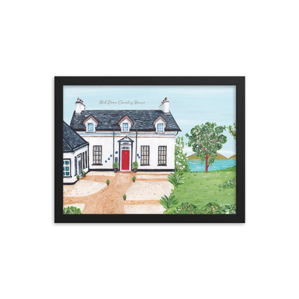 Red Door Country House Framed Art Print