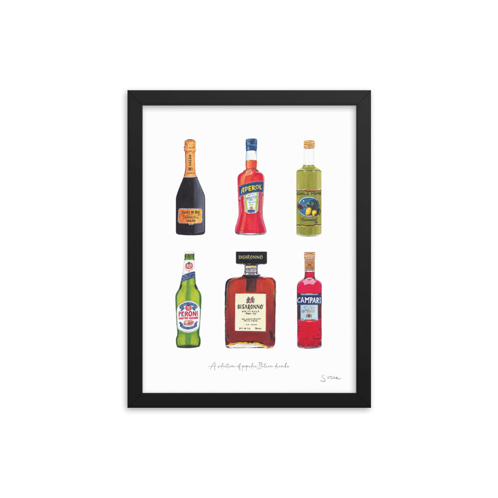 Italian Drinks Framed Art Print