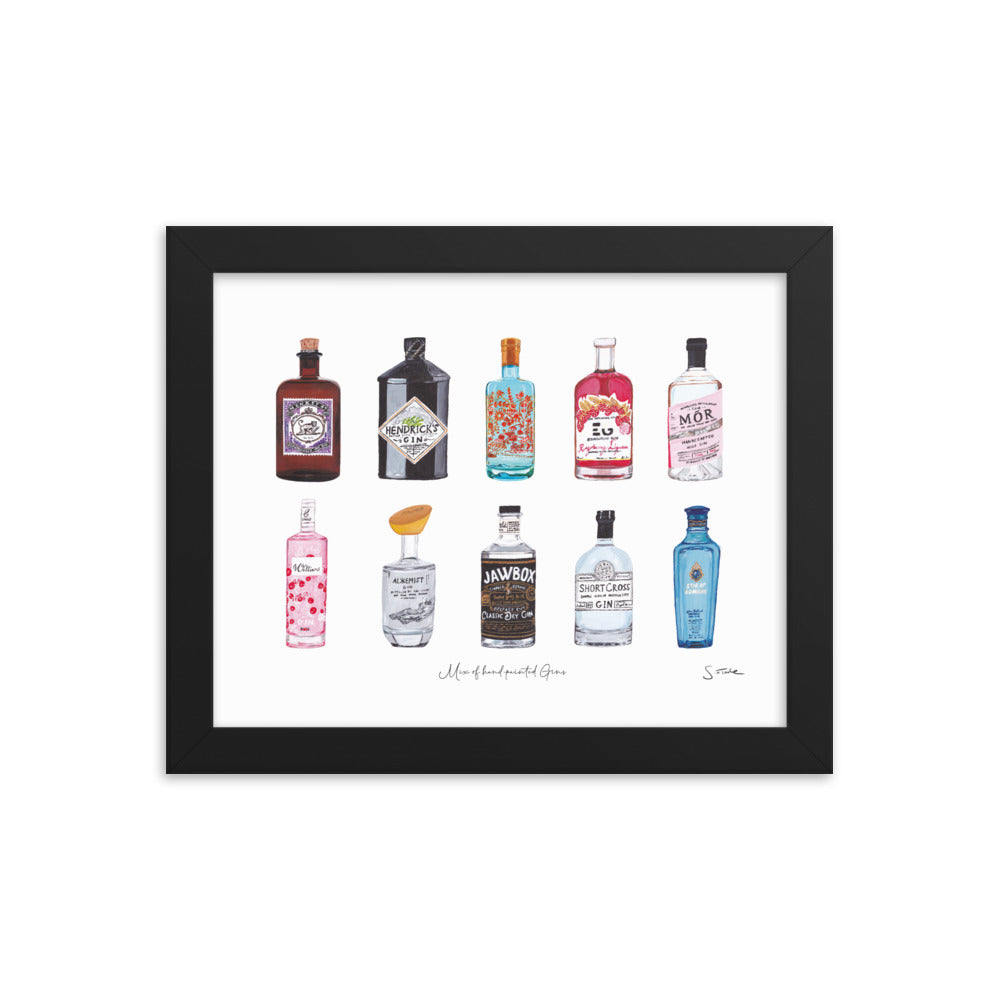 Mix of Gins Framed Art Print