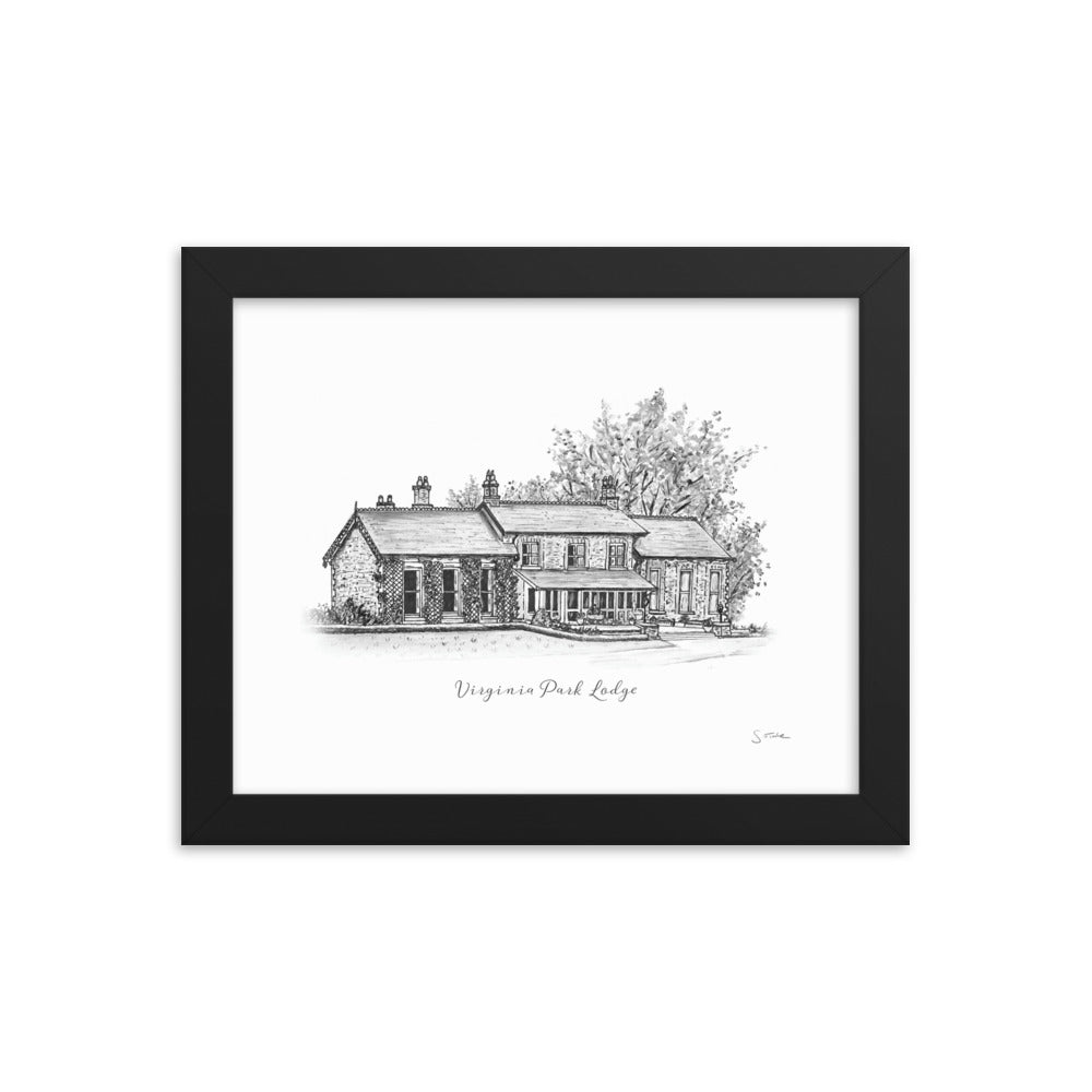 Virginia Park Lodge Sketch Framed Print