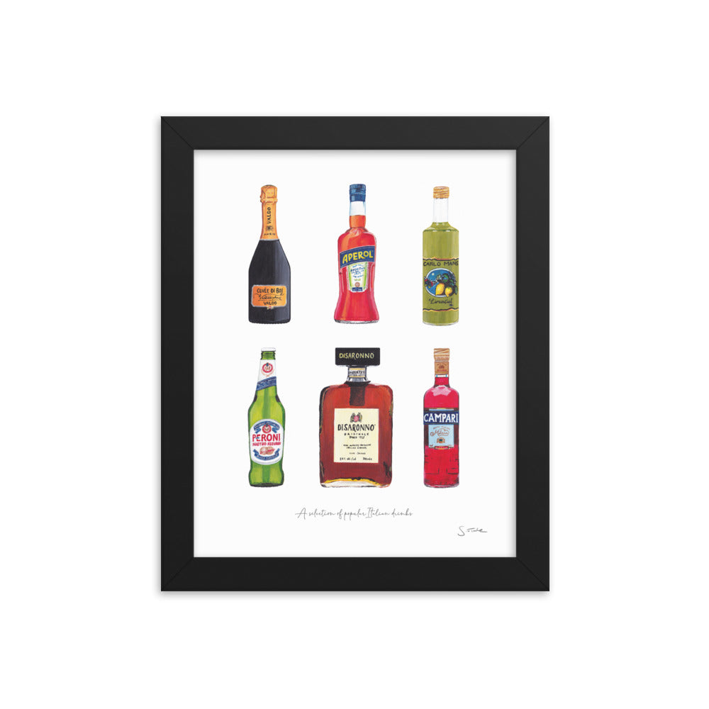 Italian Drinks Framed Art Print