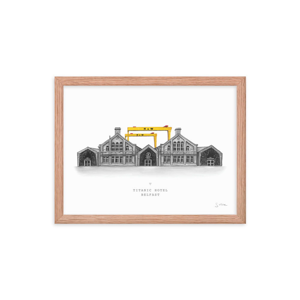 Titanic Hotel and Belfast Cranes Art Print