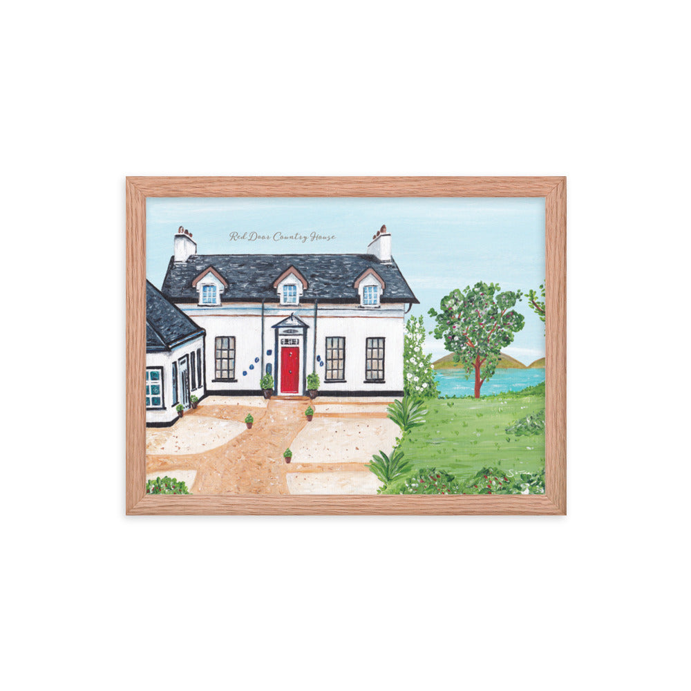 Red Door Country House Framed Art Print