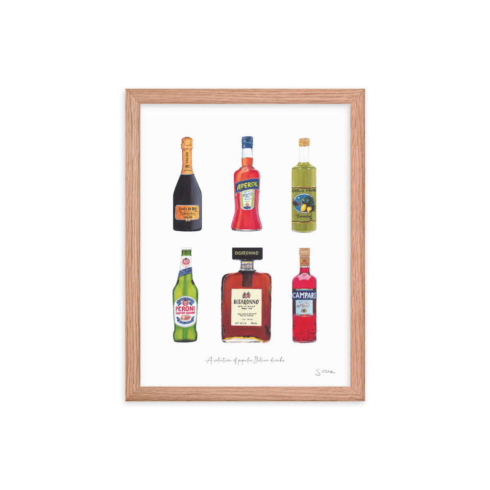 Italian Drinks Framed Art Print