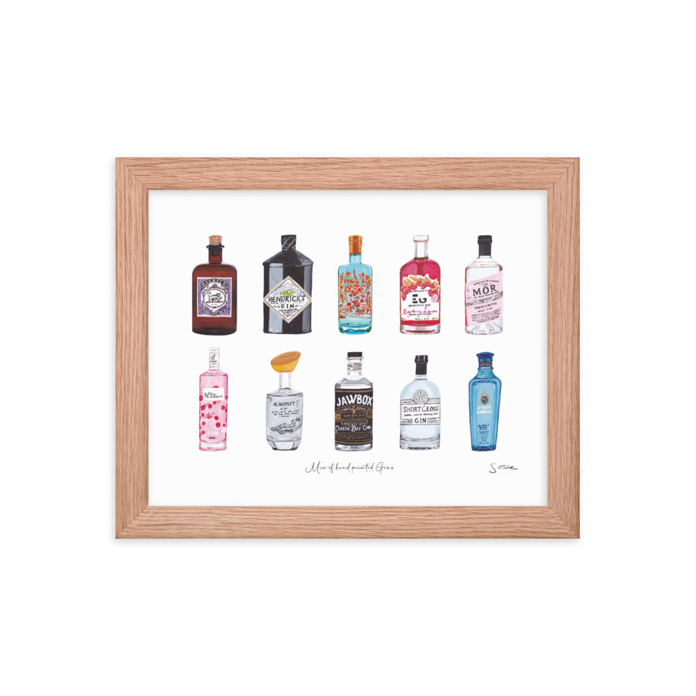 Mix of Gins Framed Art Print