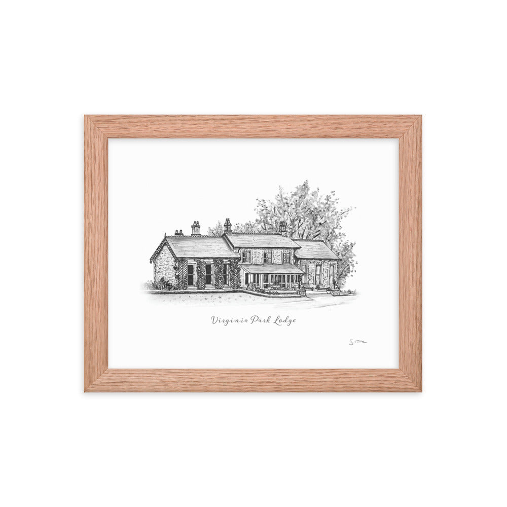 Virginia Park Lodge Sketch Framed Print