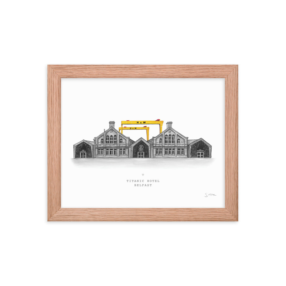 Titanic Hotel and Belfast Cranes Art Print