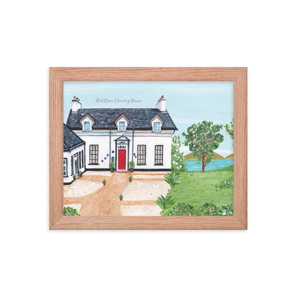 Red Door Country House Framed Art Print