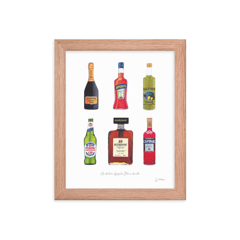 Italian Drinks Framed Art Print