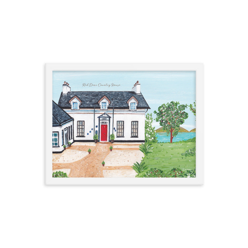 Red Door Country House Framed Art Print