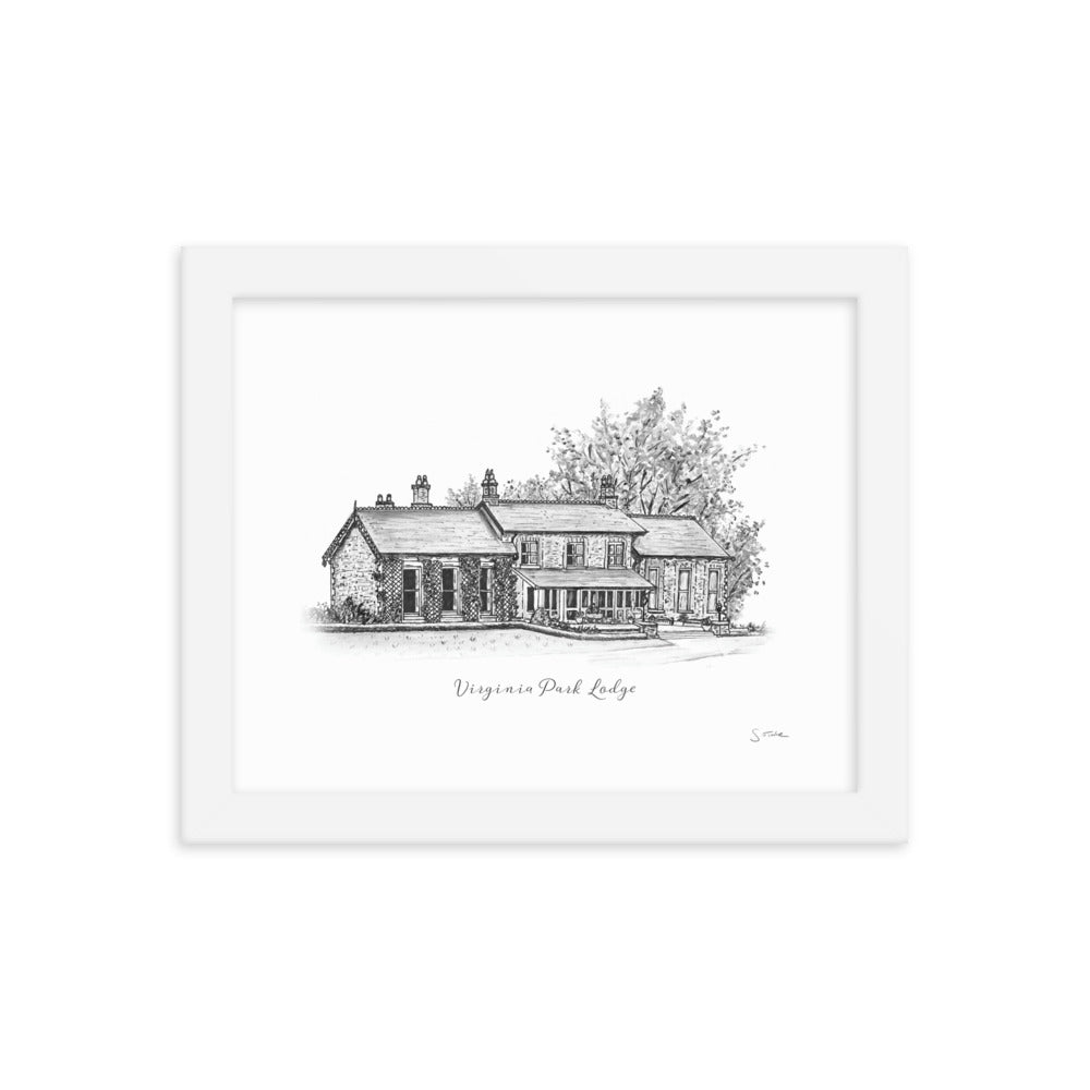 Virginia Park Lodge Sketch Framed Print