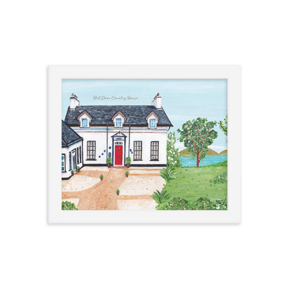 Red Door Country House Framed Art Print