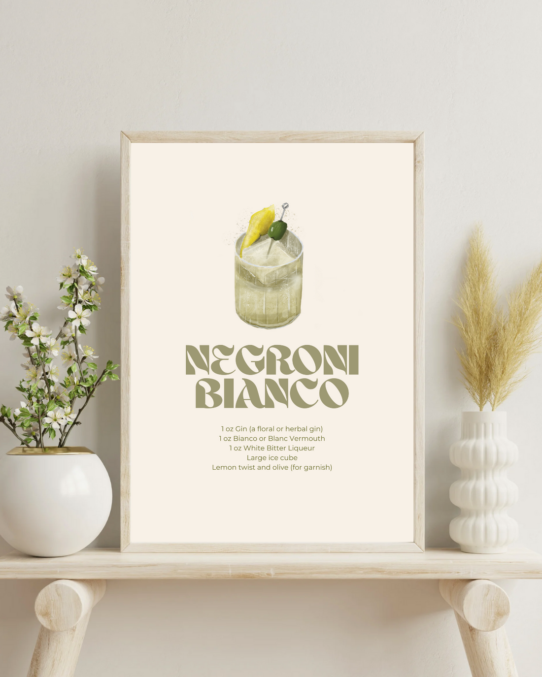 Negroni Bianco Cocktail Print